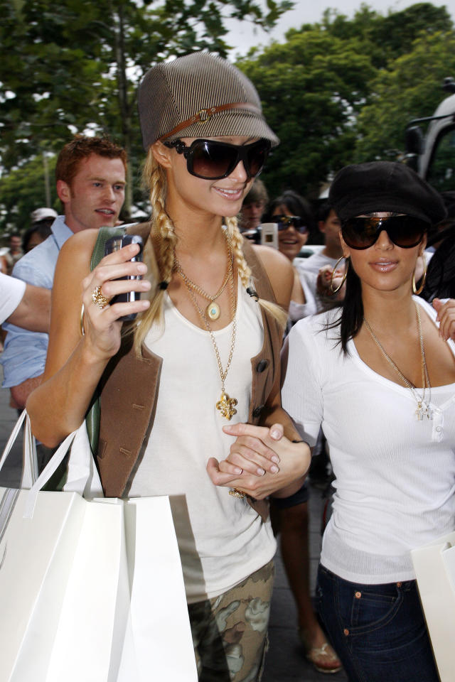Kim Kardashian and Paris Hilton with Louis Vuitton in Sydney, December 2006
