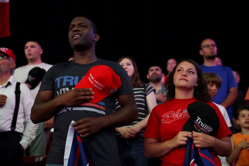 Former U.S. President and Republican presidential candidate Trump's campaign event in Philadelphia