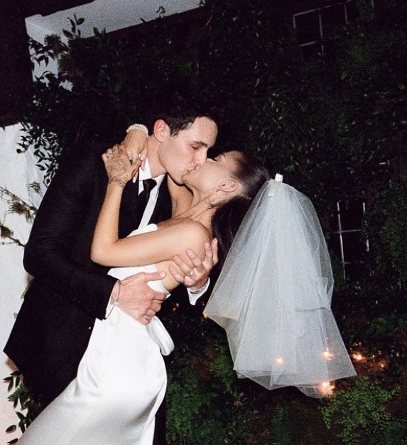 Ariana Grange and Dalton Gomez on their wedding day