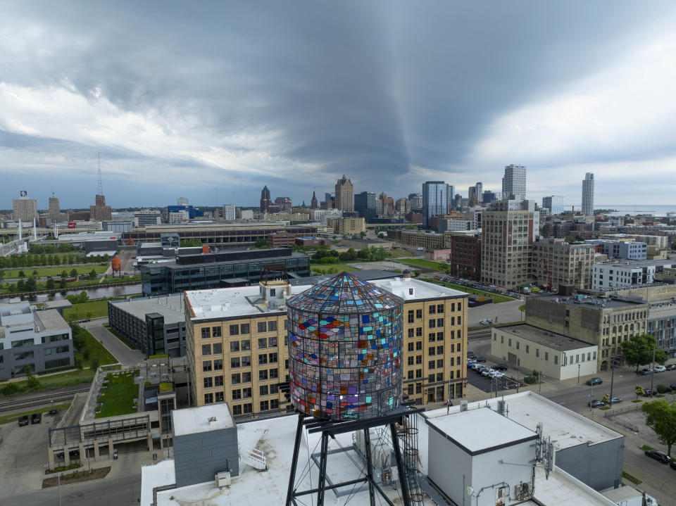 A general view of the city of Milwaukee is pictured Sunday, June 16, 2024. (AP Photo/Jeffrey Phelps)