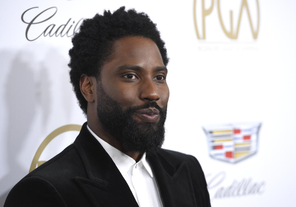 John David Washington arrives at the Producers Guild Awards on Saturday, Jan. 19, 2019, at the Beverly Hilton Hotel in Beverly Hills, Calif. (Photo by Chris Pizzello/Invision/AP)