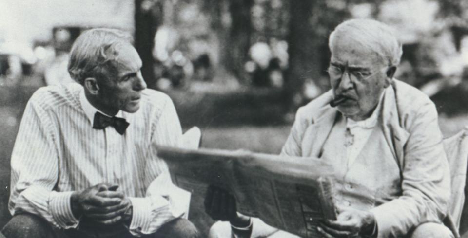 Henry Ford and Thomas Edison chat during a stay on SanibeI Island. Llewellyn King: "The people who have changed the world, who have made it a better place, are the people who have said, ‘Yes.’ ‘Why not?’ ‘Let’s try.’ "