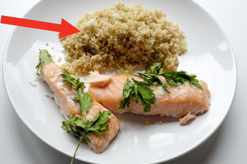 Salmon with quinoa.