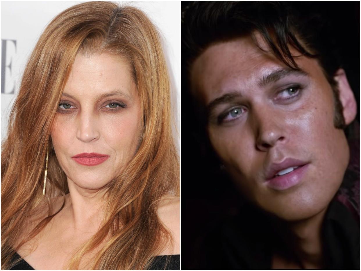 An image of Lisa Marie Presley and Austin Butler.