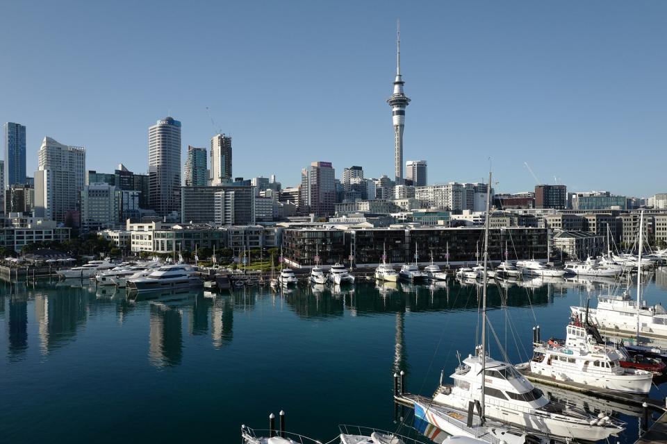 A general nightime view of the Auckland skyline