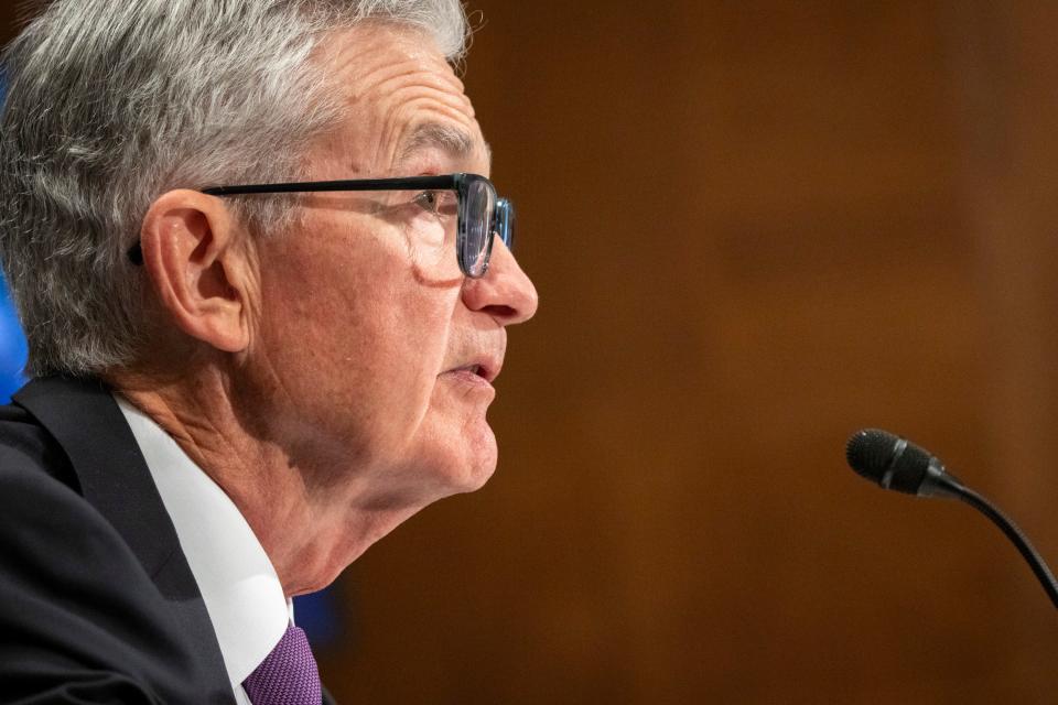 Federal Reserve Chair Jerome Powell testifies to the Senate Banking Committee on the second of two days of semi-annual testimony to Congress in Washington.
