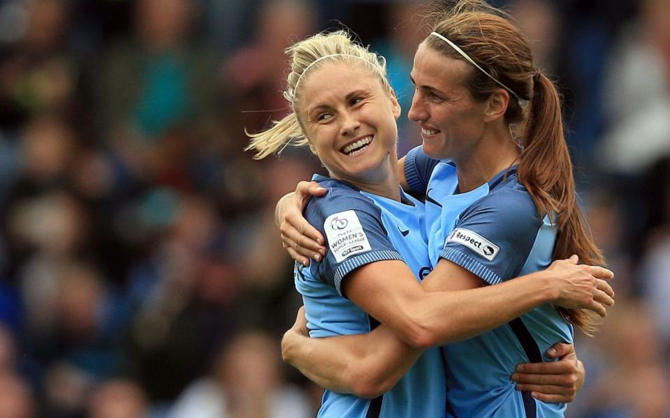 Manchester City women’s manager Nick Cushing tells side to step up to regain crown from double-winners Chelsea