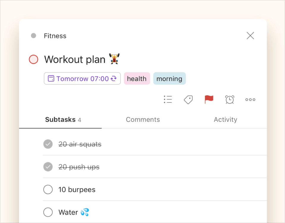 Todoist task view