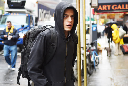<p>Some shows take a little while to establish their identity, but Sam Esmail’s acclaimed summer hit <i>Mr. Robot </i>arrived fully formed. Directed by Danish filmmaker Niels Arden Oplev (whose credits include the original version of <i>The Girl With the Dragon Tattoo</i>), the pilot immediately establishes <i>Robot</i>’s striking visual language and vivid atmosphere of paranoia and dread. You really feel as if you’re gazing out at the world through the jittery eyes of Rami Malek’s conspiracy-minded hacker, Elliot, and it’s impossible to look away. — <i>EA</i><br></p><p><i>(Credit: NBC)</i><br></p>