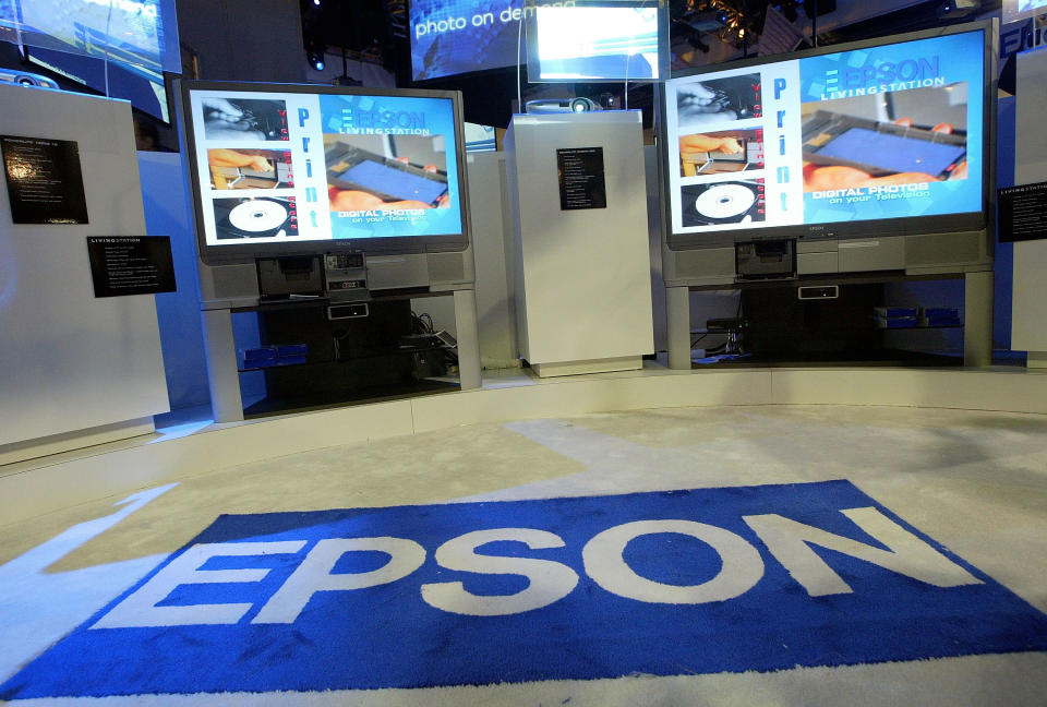 <b>Epson</b>: Epson Seiko Corporation, the Japanese printer and peripheral manufacturer, was named from "Son of Electronic Printer" after a highly successful model, the EP-101. (Photo by Justin Sullivan/Getty Images)
