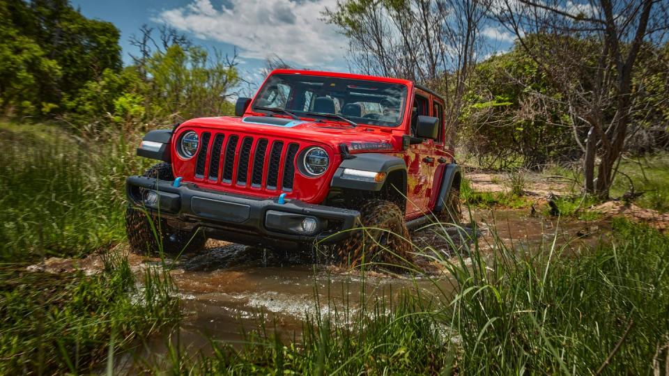 2023 jeep wrangler rubicon 4xe press photo in mud