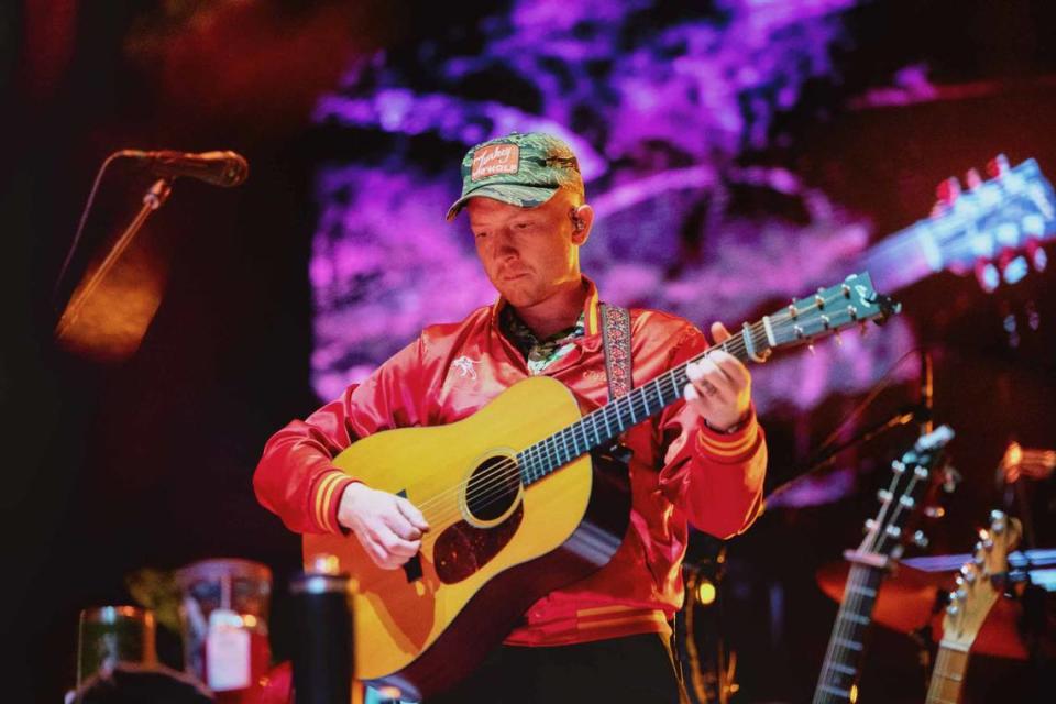 Tyler Childers performs at Skyla Credit Union Amphitheatre on Tuesday night.