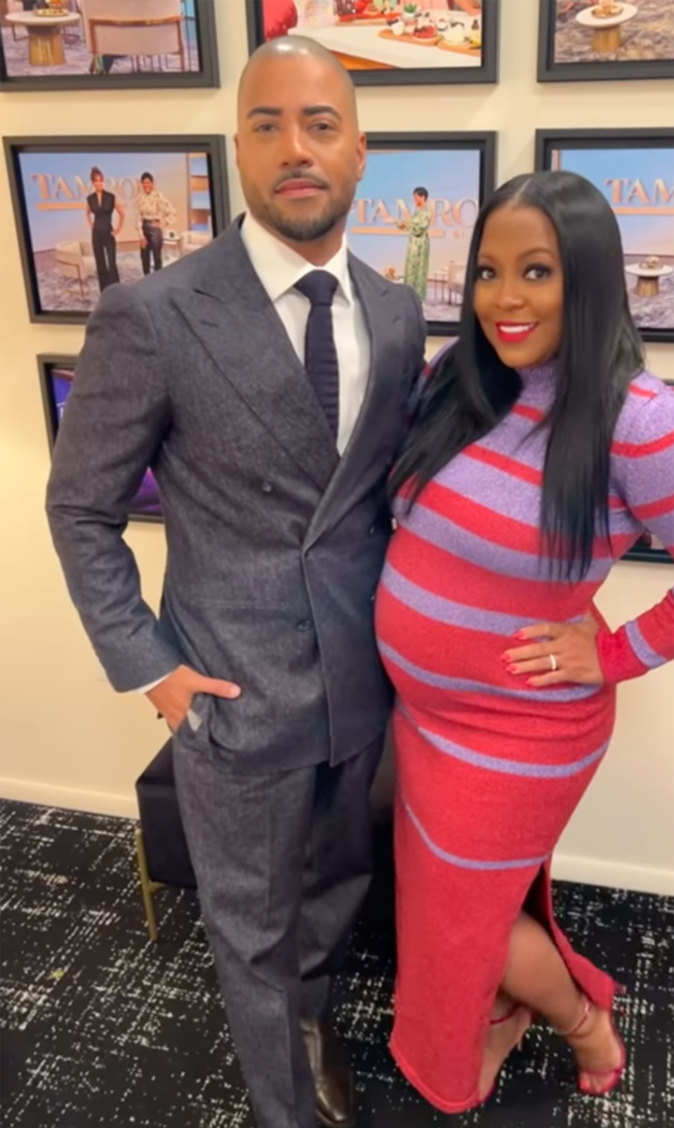 Pulliam announced the couple's pregnancy news next to a cute reel of her showing off her baby bump. (@keshiaknightpulliam via Instagram )