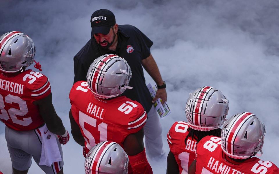 Ohio State coach Ryan Day will lead his Buckeyes into a top-10 matchup Saturday when Penn State rolls into town.