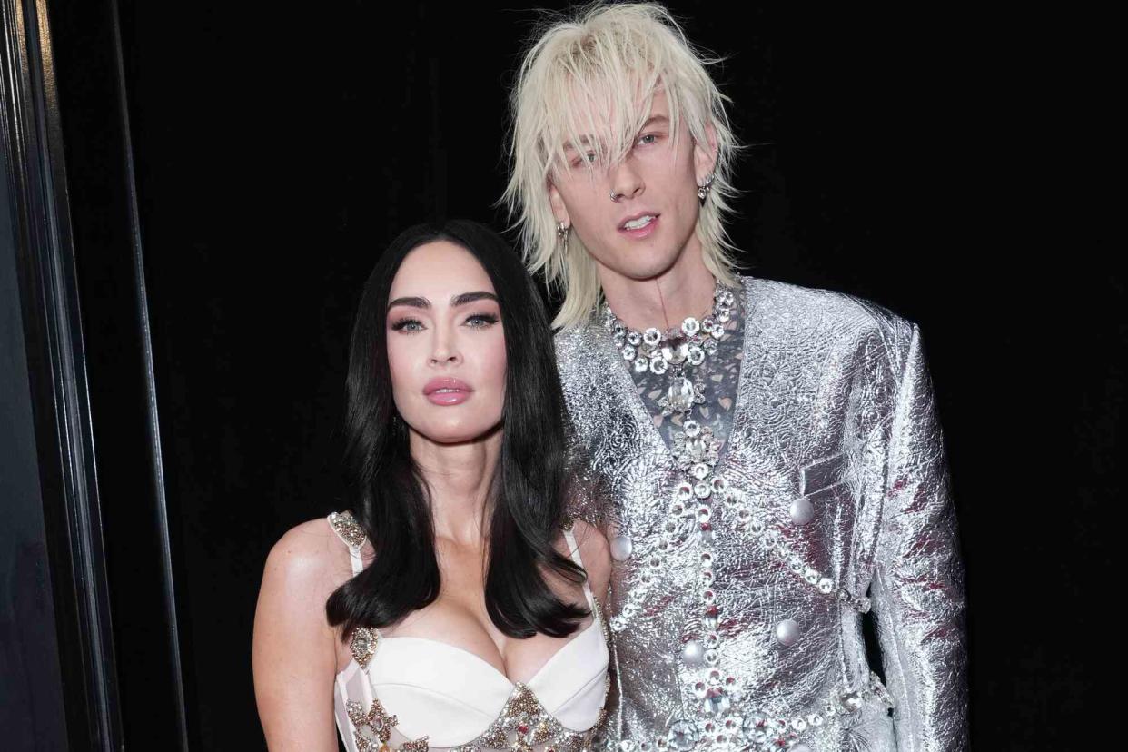 <p>Kevin Mazur/Getty</p> Megan Fox and Machine Gun Kelly