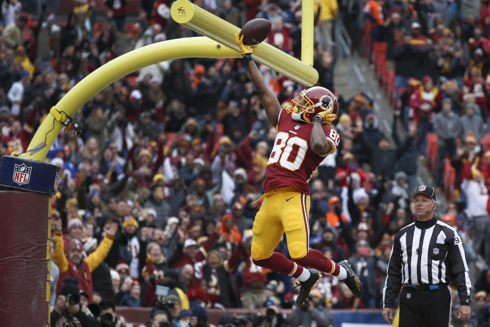 The loss of Derrius Guice ups the emphasis on the Washington pass game, a possible silver lining in Jamison Crowder’s comeback campaign. (AP Photo/Alex Brandon)