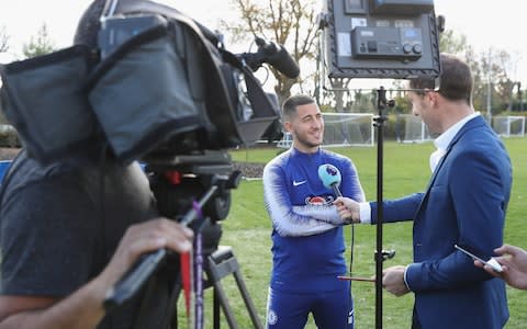 Eden Hazard collects his EA Sports Player of the Month Award - Credit: getty images