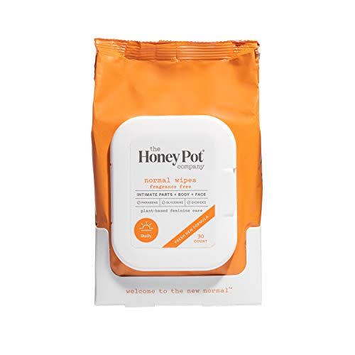 <p><strong>The Honey Pot Company</strong></p><p>amazon.com</p><p><strong>$7.67</strong></p><p><a href="https://www.amazon.com/dp/B078JGFMNP?tag=syn-yahoo-20&ascsubtag=%5Bartid%7C10055.g.36789956%5Bsrc%7Cyahoo-us" rel="nofollow noopener" target="_blank" data-ylk="slk:Shop Now;elm:context_link;itc:0;sec:content-canvas" class="link ">Shop Now</a></p><p>Plant-based feminine wipes that are not only fragrance-free but also under $10? SAY LESS! </p>