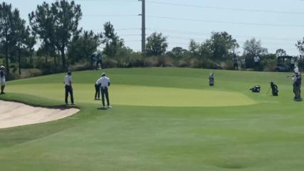 Miles Russell makes eagle-two on driveable par-4 hole at Lakewood National Commander Course