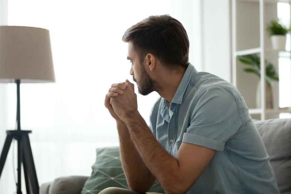 <span class="caption">Men described their distressed states, fragile mental health and potential for breaking down in the wake of breaking up.</span> <span class="attribution"><span class="source">(Shutterstock)</span></span>