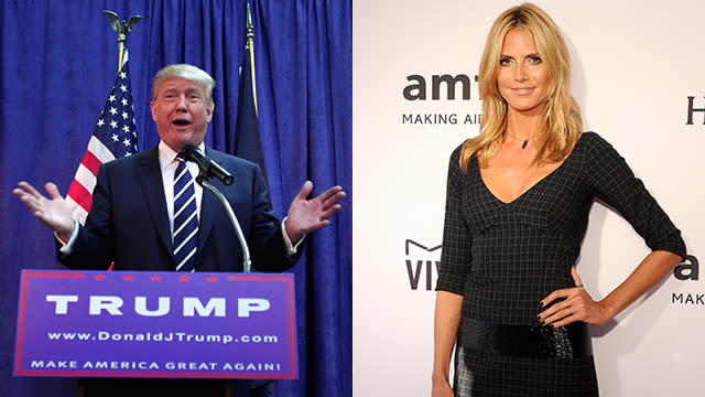 Here we go again. Although Donald Trump got into plenty of hot water for his comments about Megyn Kelly earlier this month, apparently, that hasn't stopped the 69-year-old Republican presidential hopeful from being as candid as ever about sensitive topics. This time, the aim is 42-year-old supermodel Heidi Klum. <strong>WATCH: Jimmy Fallon Skewers Donald Trump's Megyn Kelly Comments With Spot-On Impression </strong> In an interview with <em>The New York Times</em>, Trump takes it upon himself to randomly rank the <em>America's Got Talent </em>judge's looks. "Sometimes I do go a little bit far," he prefaces the diss. "Heidi Klum. Sadly, she's no longer a 10." We, however, beg to differ. Check out Klum looking amazing just last Tuesday at a taping of her hit NBC show in New York City. Getty Images And of course, let's not forget her spectacular bikini bod she showed off this summer with her 29-year-old boyfriend, Vito Schnabel. Klum responded on Monday via Twitter, with this hilarious video. "#TrumpHasSpoken #sadly #9.99 #NoLongerA10 #IHadAGoodRun #donaldtrump #HeidiTrumpsTrump #BeautyIsInTheEyeOfTheBeheld," she wrote. #TrumpHasSpoken #sadly #9.99 #NoLongerA10 #IHadAGoodRun #donaldtrump #HeidiTrumpsTrump #BeautyIsInTheEyeOfTheBeheld pic.twitter.com/dwDmEXNKMR— Heidi Klum (@heidiklum) August 17, 2015 Trump's plenty busy without another feud on his hands. The outspoken billionaire reported for jury duty on Monday morning at a Manhattan courthouse, showing up in a black limousine. Inside, another potential juror was able to snap this pic of him and post it on Snapchat. YES! There is a Snapchatter in jury duty with @realDonaldTrump this morning pic.twitter.com/ucENDV3LmU— Peter Hamby (@PeterHamby) August 17, 2015 <strong>NEWS: 7 of the Most Ridiculous Things Donald Trump Said During the GOP Debate</strong> Trump has, of course, been under fire for his comments on women before. During the Republican debate in Ohio, Kelly called him out for misogynistic remarks he's made in the past, which have included referring to women as "fat pigs" and "slobs." Trump quipped back, "Only Rosie O'Donnell." But it was actually his words about Kelly that created even more controversy, and caused him to get the boot from the RedState Gathering, an annual conservative assembly he was slated to appear at in Atlanta. "You could see there was blood coming out of her eyes," Trump said of the 44-year-old Fox News correspondent while speaking to CNN. "Blood coming out of her wherever." Last Wednesday, Kelly announced she was going on an impromptu vacation for 10 days following the highly publicized exchange. O'Donnell later defended Kelly in an interview with SiriusXM's <em> Just Jenny</em>. "Bigger than any specific people, there is a war on women that is happening in this country," O'Donnell said. "Women fought for equality in this country, and right now, politically, it's being taken away from us." <strong>WATCH: Rosie O'Donnell Responds to Donald Trump's Diss During Republican Debate</strong> Watch below:
