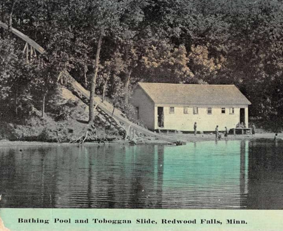 Redwood Falls Minnesota bathing pool and toboggan slide