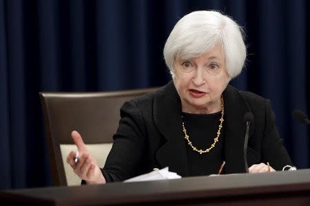 Federal Reserve Chair Janet Yellen holds a news conference following the Federal Open Market Committee meeting in Washington September 17, 2015. REUTERS/Jonathan Ernst