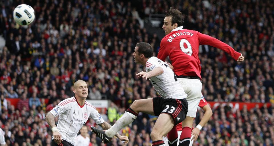 Eric Cantona, Kenny Dalglish,Dimitar Berbatov and Steven Gerrard all starin ourselection of the most memorable clashes from English footballs most trophy-laden rivalry