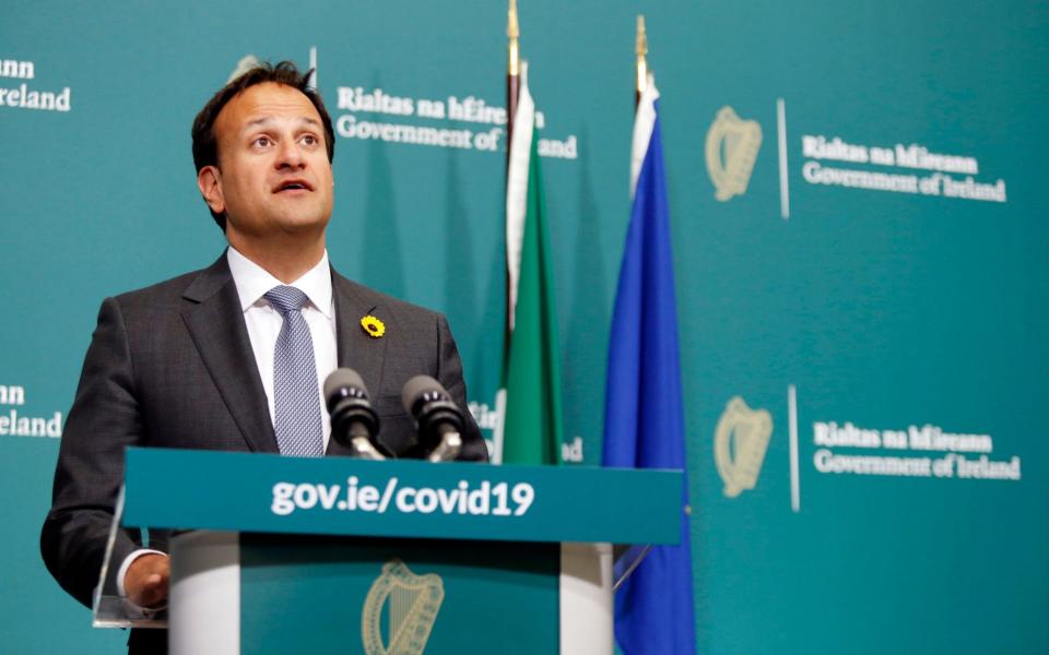 Prime Minister Leo Varadkar announces the new accelerated roadmap out of lockdown - Leon Farrell/Photocall Ireland/PA