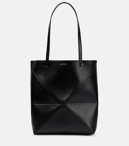 Puzzle Fold Medium Leather Tote Bag