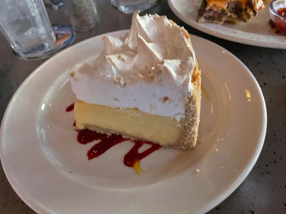 Slice of Key Lime pie at Bahama Breeze