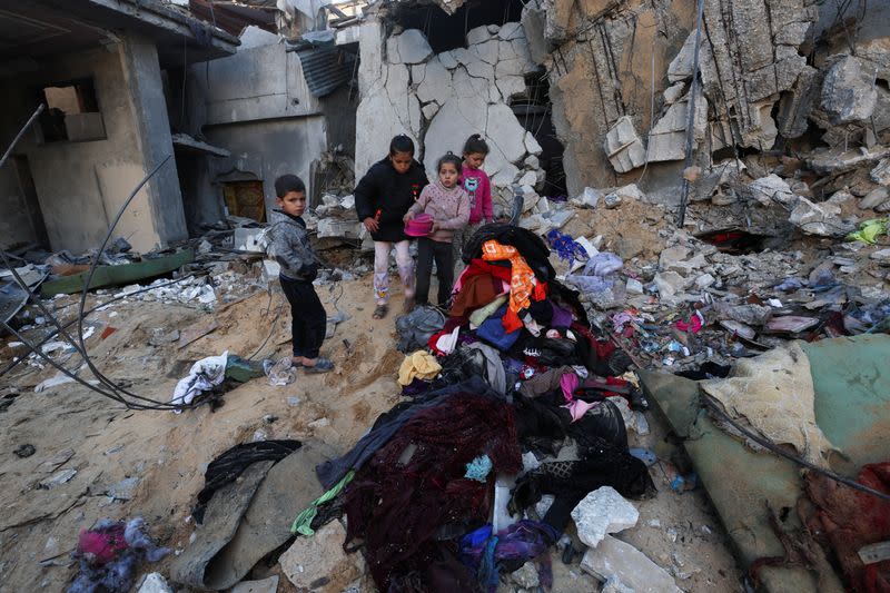 Secuelas de un ataque israelí en Rafah