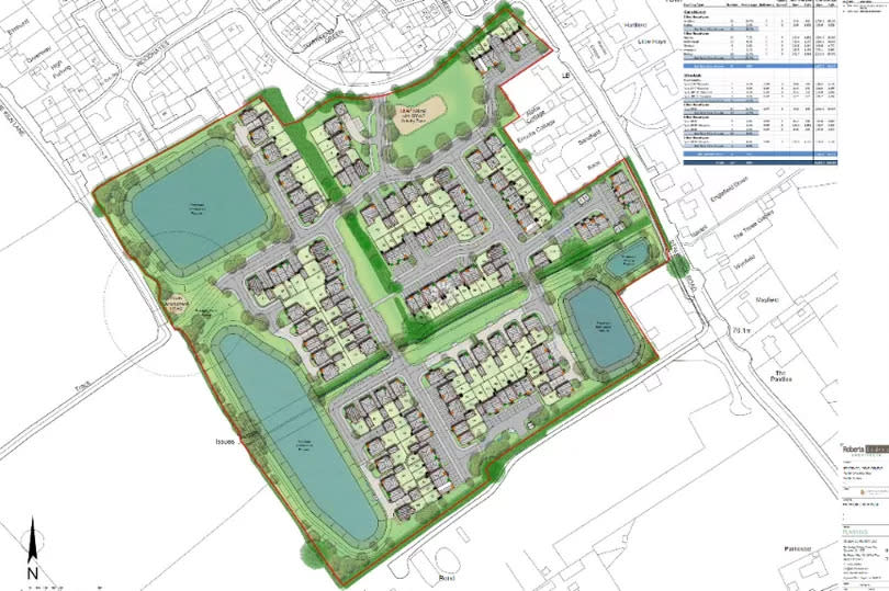 Plans for 130 homes on Woodhayes Way in Henstridge