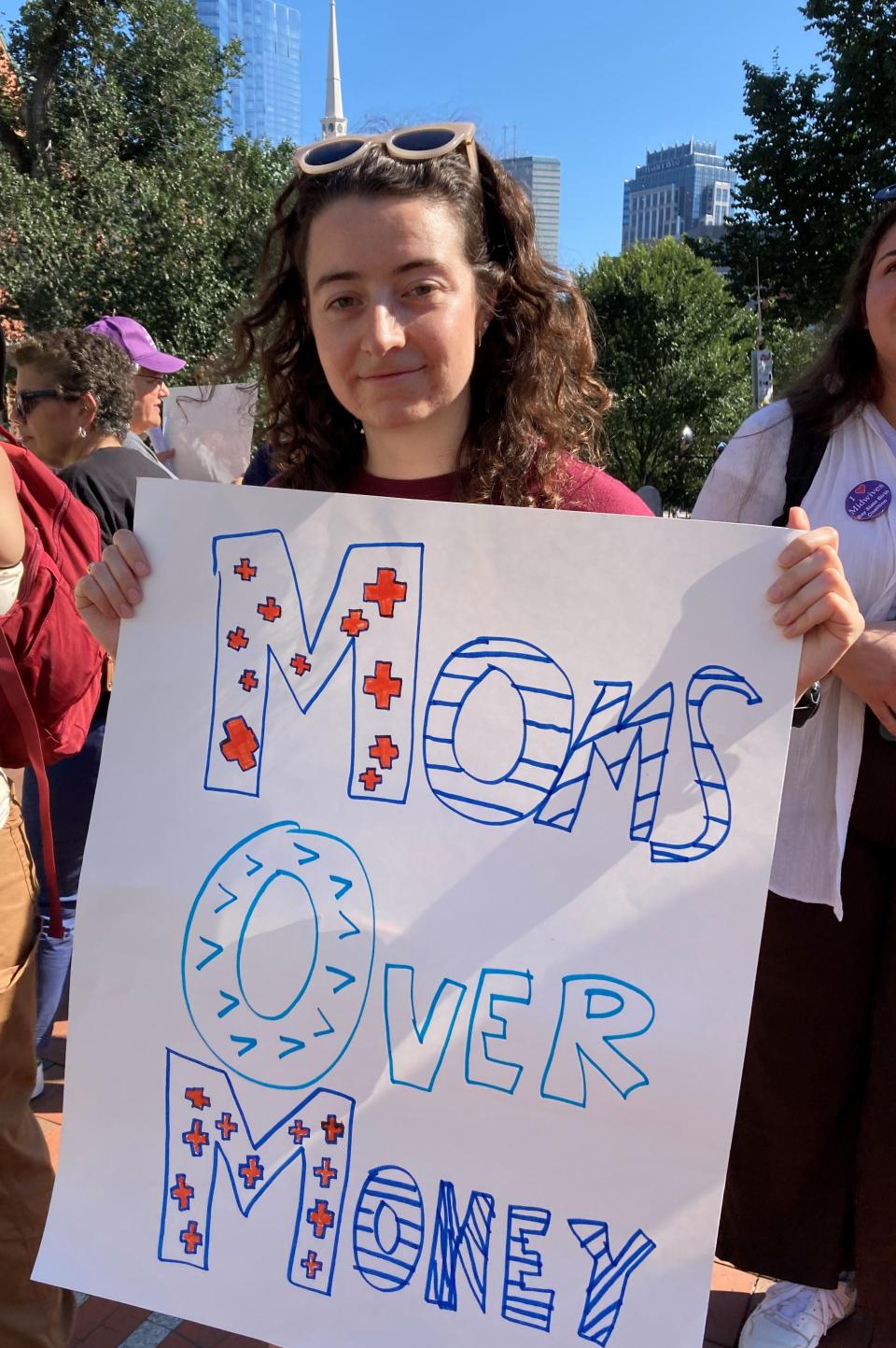 Shannon Malloy of Somerville attended the rally demanding Massachusetts address the discrepancies in maternal birthing outcomes as well as invest in midwives and doulas to enhance the birthing experience in the Bay State.