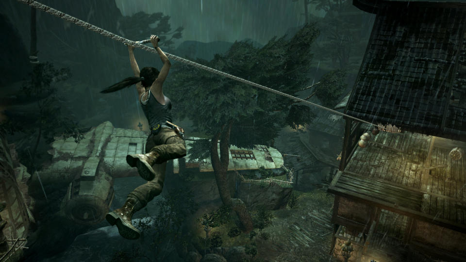 This publicity photo released by Crystal Dynamics/Square Enix shows a scene from the video game, "Tomb Raider." (AP Photo/Crystal Dynamics/Square Enix)