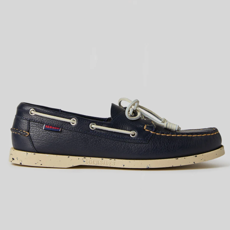 Hammered Leather Boat Shoe