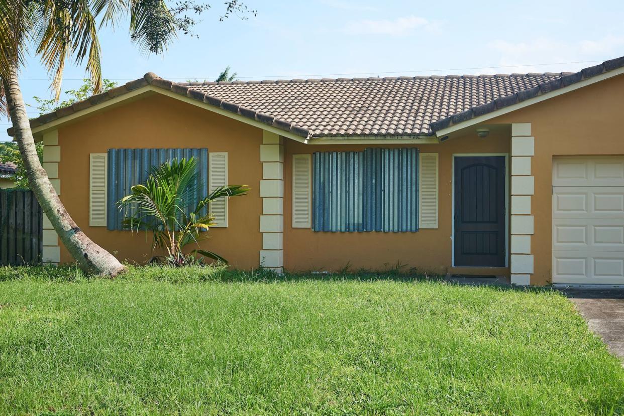 house with hurricane shutters