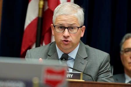 Rep. Patrick McHenry (R-NC) questions David Marcus, CEO of Facebook’s Calibra, as he testifies to the House Financial Services Committee in Washington.