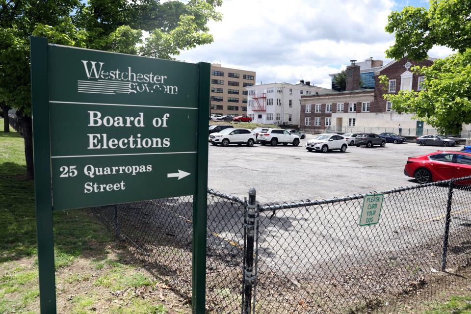 The Westchester county-owned parking lot beside the Board of Legislators building in White Plains that will become affordable senior housing geared toward the LGBTQ+ community, May 5, 2023. The LOFT: LGBT Community Services Center will house a new center at the base of the building.