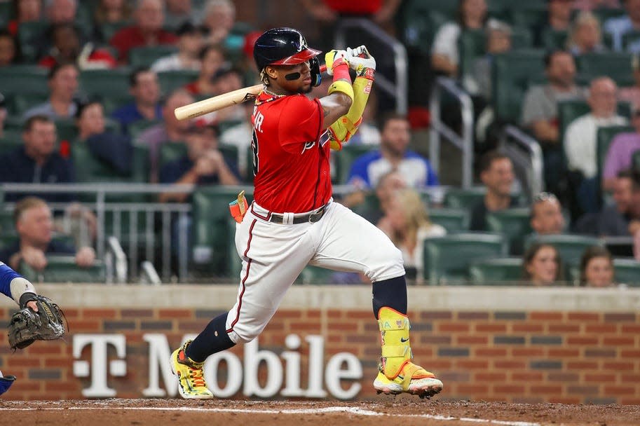Braves outfielder Ronald Acuña Jr. had a historic 2023 season with 41 homers, 149 runs scored and 73 stolen bases.