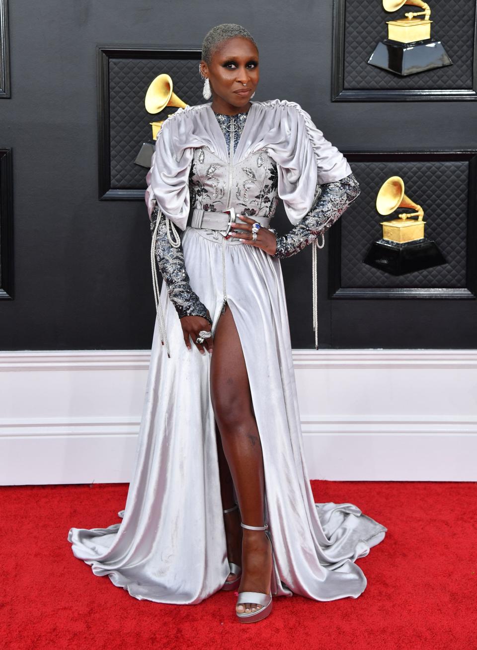 Cynthia Erivo attends the 2022 Grammy Awards.