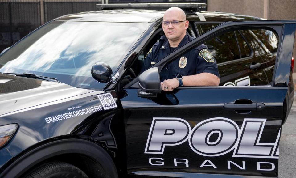 Grandview police Capt. Ryan Sharp, commander of the department’s patrol division, is seen in a portrait on Nov. 7.