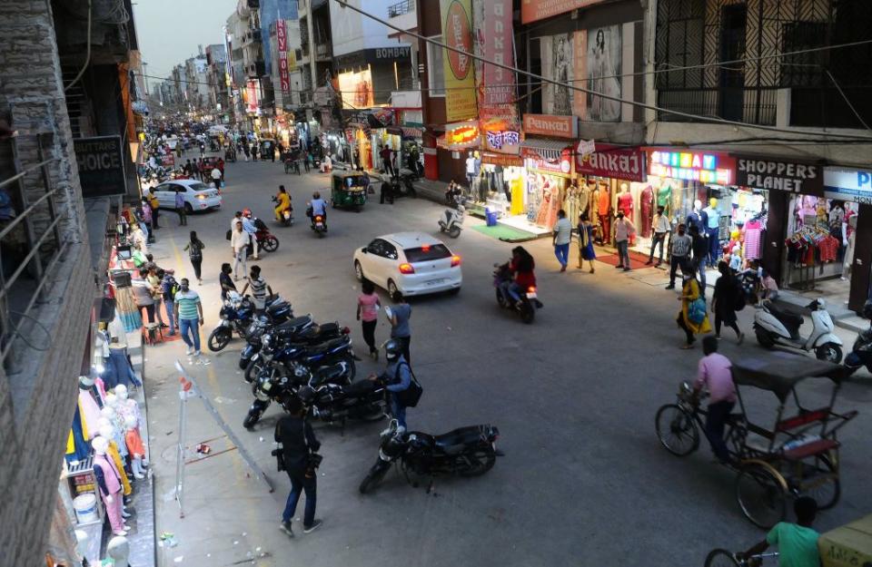 Laxmi Nagar market reopens, two days after being ordered to be closed till July 5 for violating Covid protocol in New Delhi, India. 