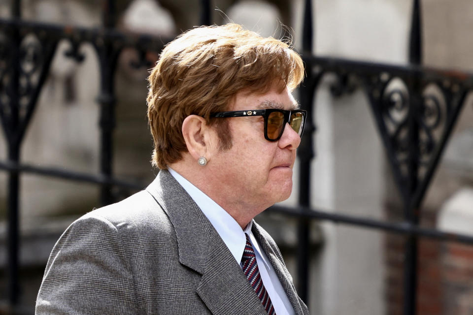 Elton John was also at the High Court in London on Monday. (Reuters)