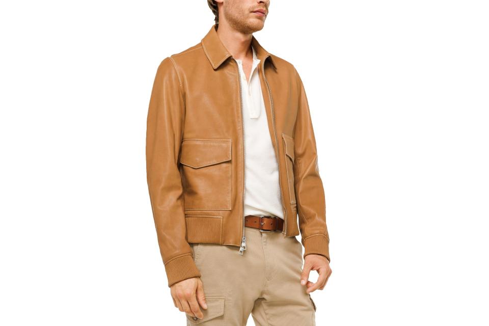 Michael Kors leather flight jacket