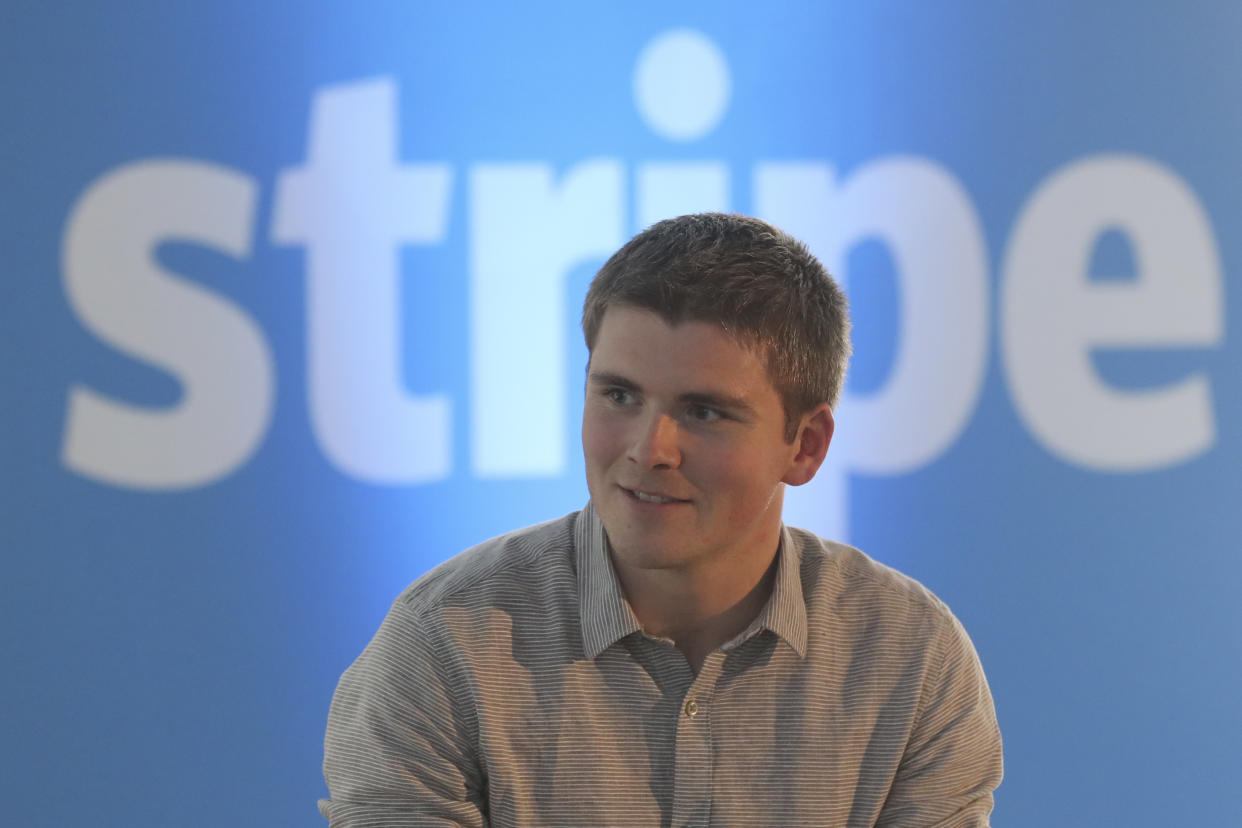 Stripe's co-founder, John Collison, delivers a speech in Paris during the commercial launch of his company in France on June 7, 2016. Stripe is an online payments company. / AFP / Jacques DEMARTHON        (Photo credit should read JACQUES DEMARTHON/AFP/Getty Images)