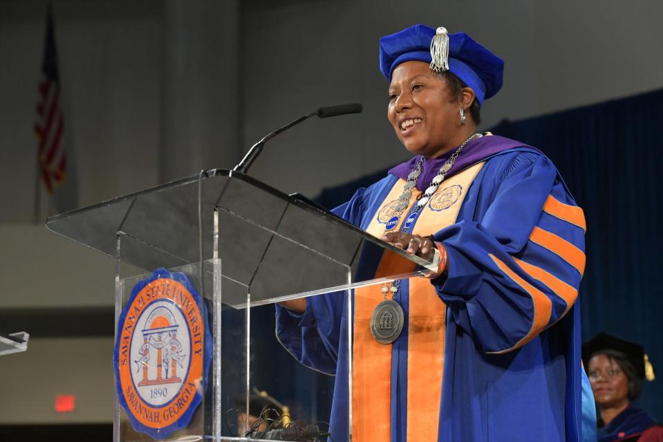 The investiture ceremony for Savannah State University’s 14th president, Kimberly Ballard-Washington, was held in Tiger Arena Friday, November 12, 2021.