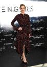 <p>JLaw looked chic and classic in a red and black print dress attending a photocall for the film 'Passengers' at Claridge's Hotel on December 1, 2016 in London.</p>