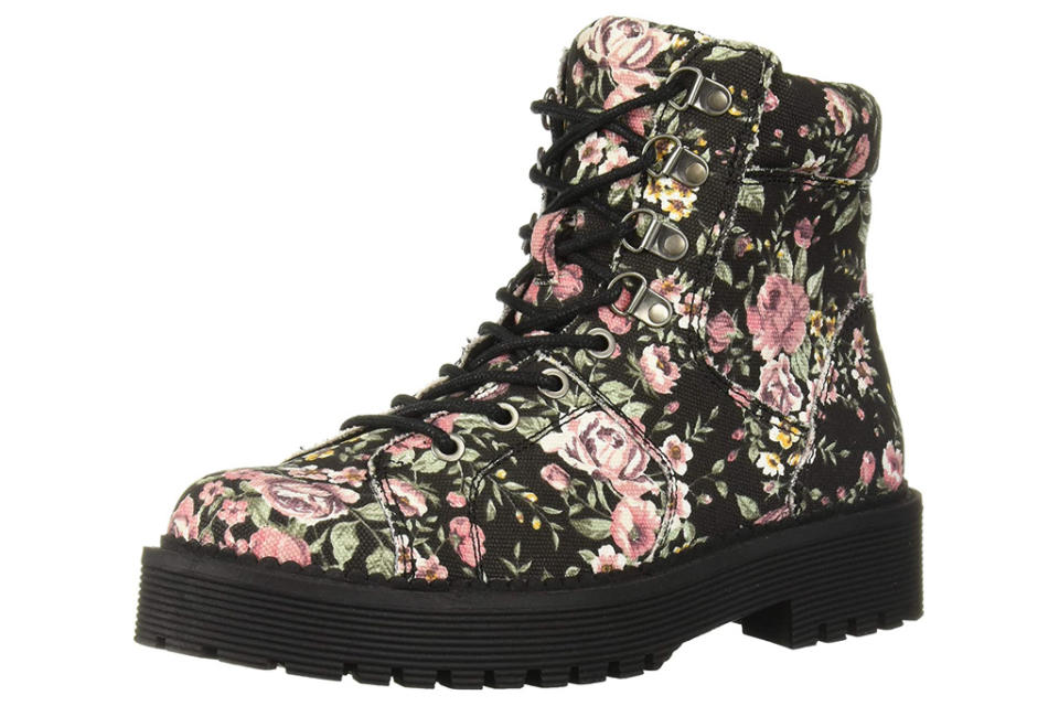 floral boots, combat boots, flowers, rocket dog