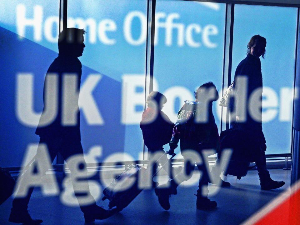 Immigration and border control signs at Edinburgh Airport: Getty